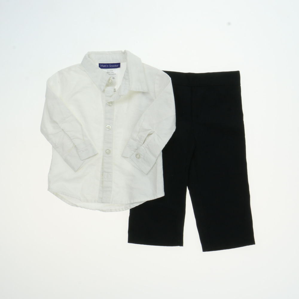 Matt's Scooter Boys White | Black Apparel Sets size: 12 Months